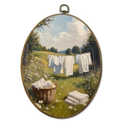 Vintage Farmhouse Country Wall Art Decor, Retro Cottagecore Laundry Color 09
