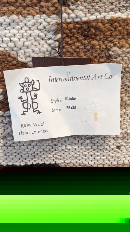 Rare Vintage Peruvian Wool Rug Hand Loomed Rug Abstract Art International Art Co gallery