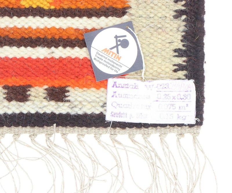 Vintage Small 1970's Polish Textile Wall Hanging THE FLOWER SELLER 31cm gallery