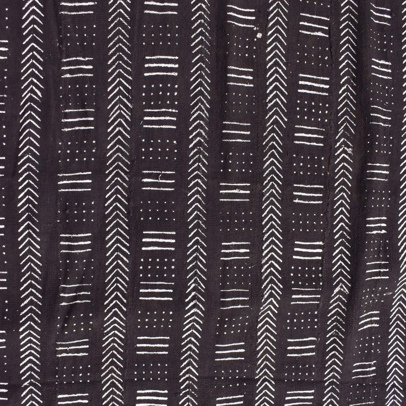 Bògòlanfini Black Mudcloth Textile Mali 59x44 Inch