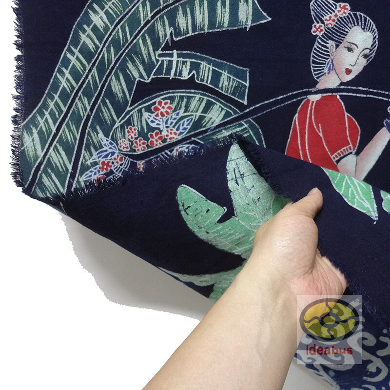 China Art Decor Wall Hanging Batik Tapestry- Dai Ethnic Girl Go To Flower Market gallery