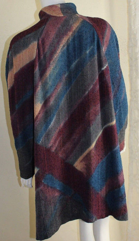 Amazing Judith Bird Sz L XL 1X Silk Shibori Fiber Artist Handwoven Jacket Coat gallery
