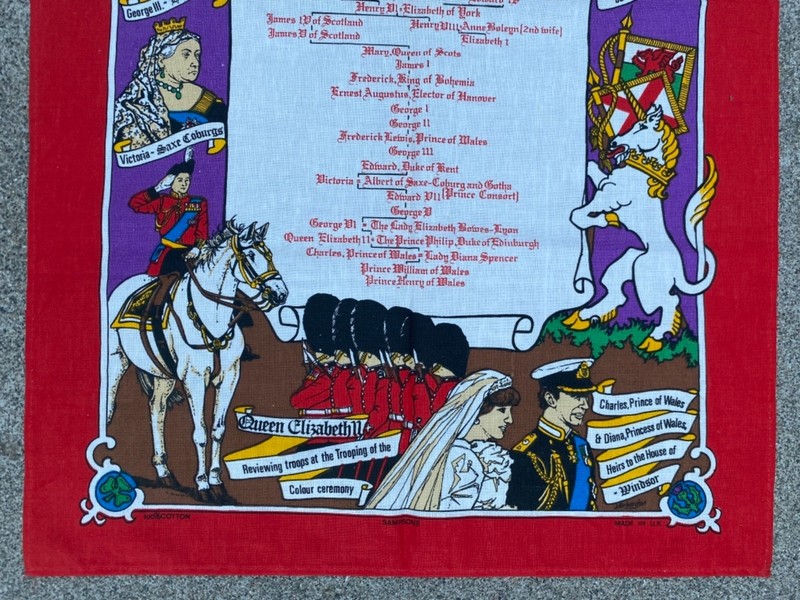 The Line of Descent of Queen Elizabeth II : Samsons : Fabric Sign : 29" x 19" gallery