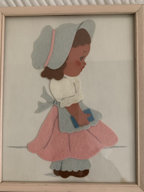 Vintage Felt Art Children, Pair 8.75x10.75 No Frames gallery