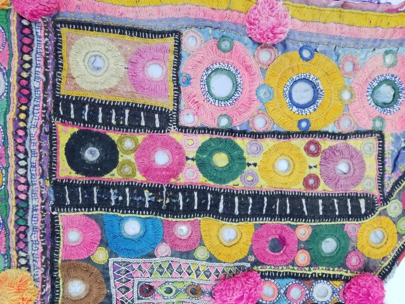Vintage Traditional Kuchi Banjara Embroidered Neck Panel 55x46cms gallery