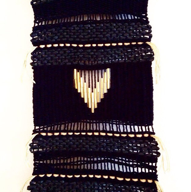Black Woven Tapestry, Primitive Bohemian Witchy Goth, Wall Art Hanging 10" X 32" gallery