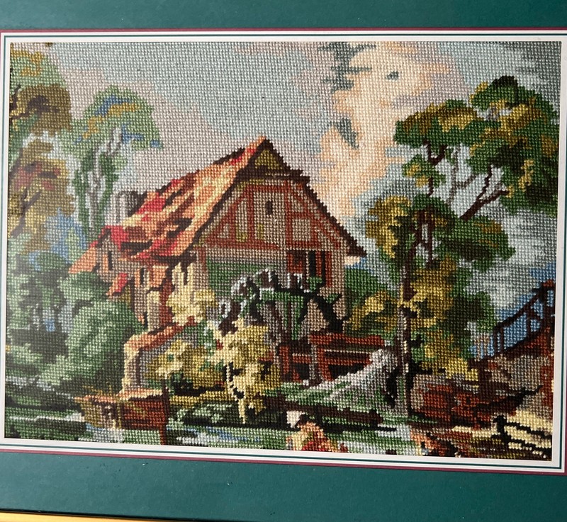 Embroidered Picture Framed Vintage Wall Art 11.5” X 9.5” Colourful Homestead gallery