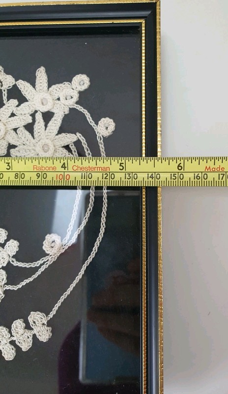 Crochet Floral Picture Framed Black & Gold 19cm x 14cm gallery