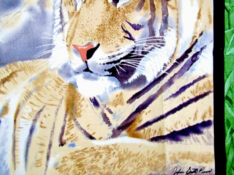 "WILD TIGER" ~ (FABRIC ART / QUILTING / WALL HANGING) ~ ** (21" X 18") ** gallery