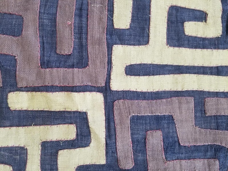 Vintage Traditional African Handwoven Kuba Cloth Raffia Textile 226x60cm gallery