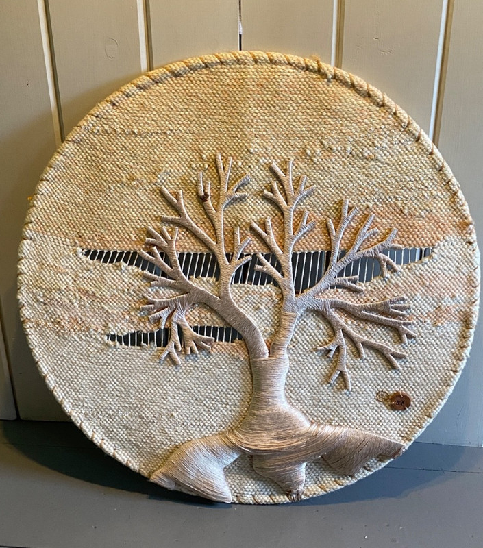 Vtg 80s Don Freedman 34" Tree of Life Fiber Wall Art Sculpture Woven Post Modern gallery