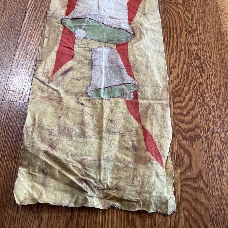 Vintage Batik Christmas Bells 11” x 33” 1970s Hippie Bohemian Country USA gallery