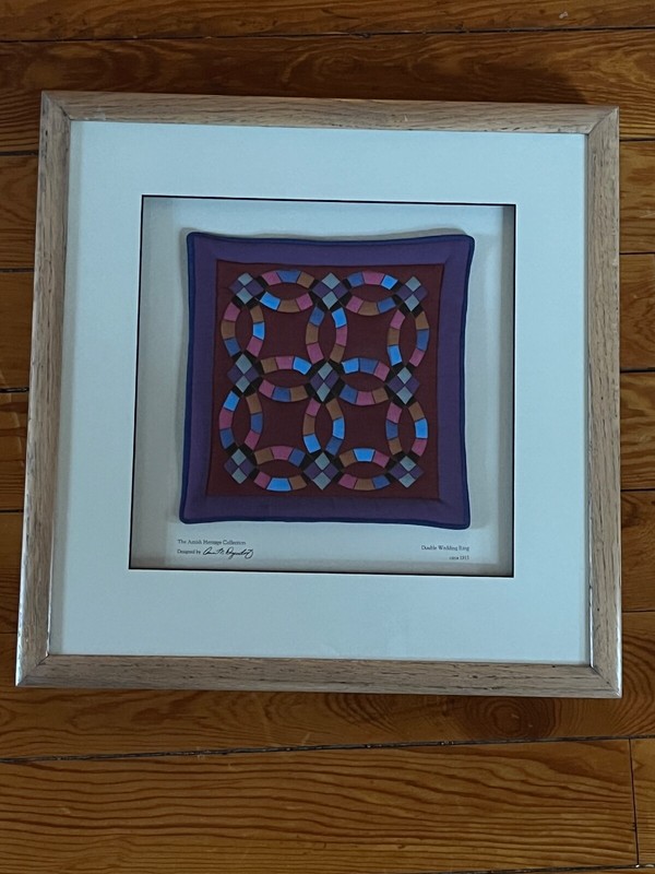 The Amish Heritage Collection Double Wedding Ring Miniature Quilt Designed by