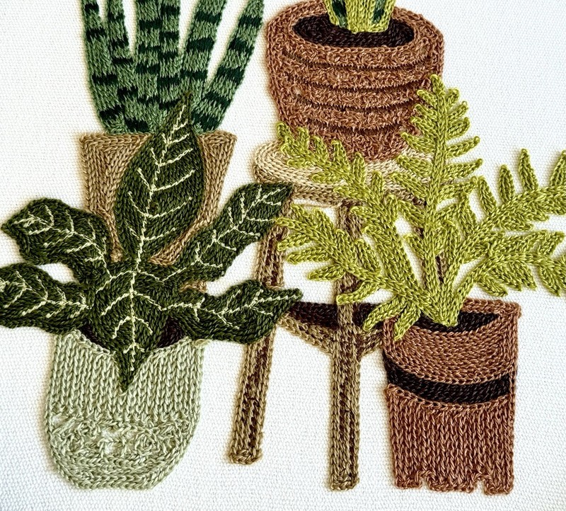 ⚜️New BP Home Textile Embroidered Woven Wall Art Houseplant Home Decor 15”x12” gallery