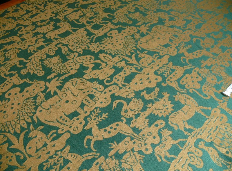 By Yard Clarence House Myth Animal Wool Epingle Hunter Green & Bronze RPUSD200/Y gallery