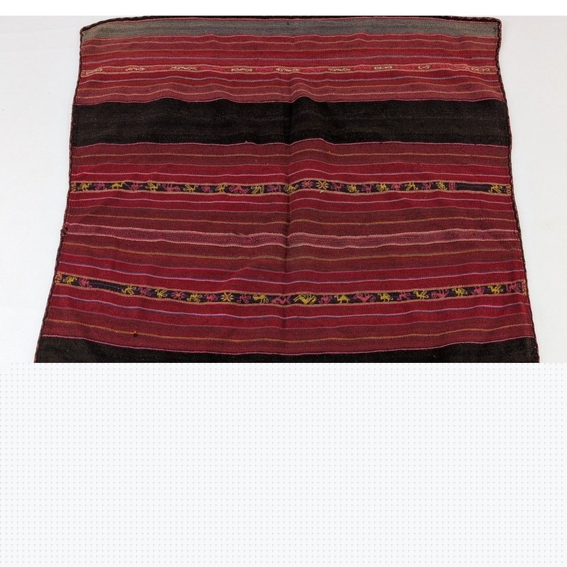 Vintage Traditional Bolivian Aguayo Handwoven Tribal Wool Textile 128x105cm