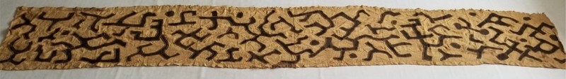 Vintage Traditional African Hand Woven Kuba Cloth Raffia Textile 389x69cm