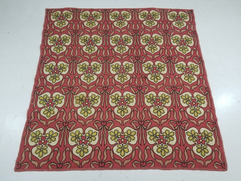 Antique Italian Assisi Embroidered Floral Pattern Textile 157x154cm