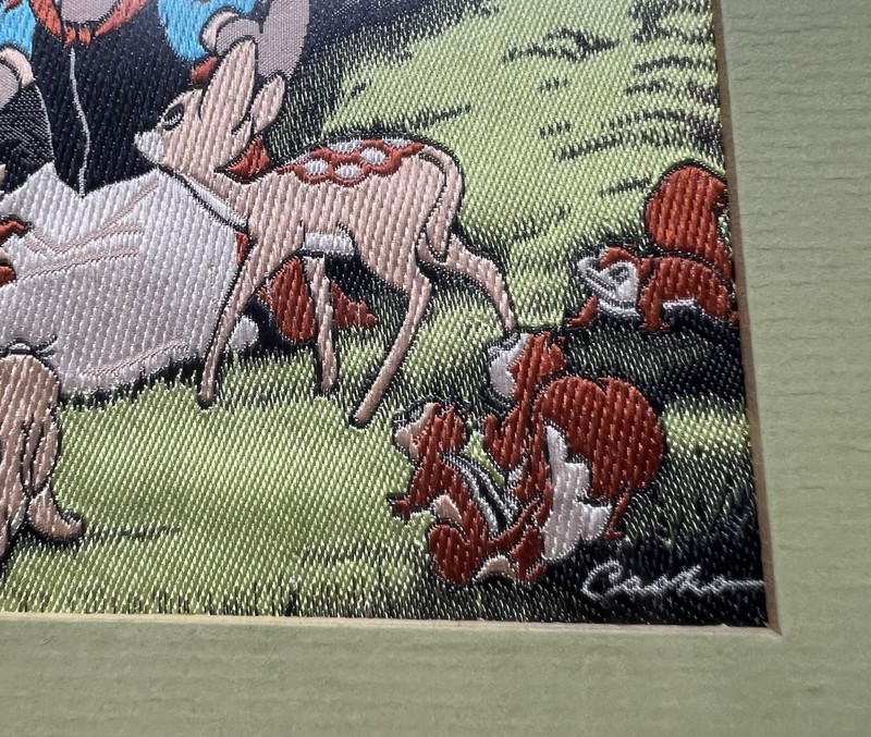 Cash's of Coventry Rare Woven Silk Picture Snow White In The Forest Framed gallery