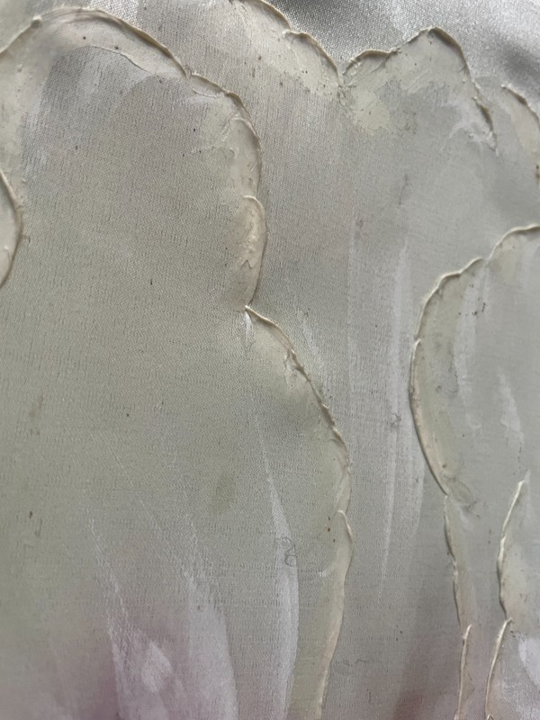 Large Textured Silk Floral Painting White Pink Peony Wall Art on Silk Canvas gallery
