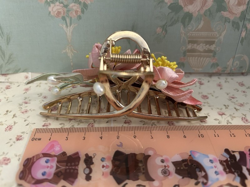 Vintage Mulberry Silk Hand Wrapped Flowers Chinese Traditional Chanhua hair claw gallery