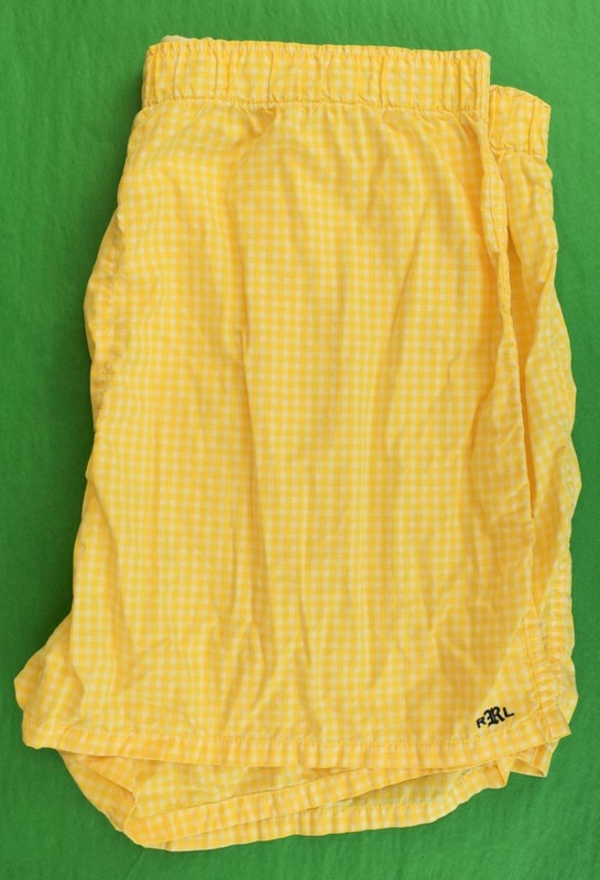 Rugby Ralph Lauren Yellow Gingham Check Boxer Shorts Sz: 38"W