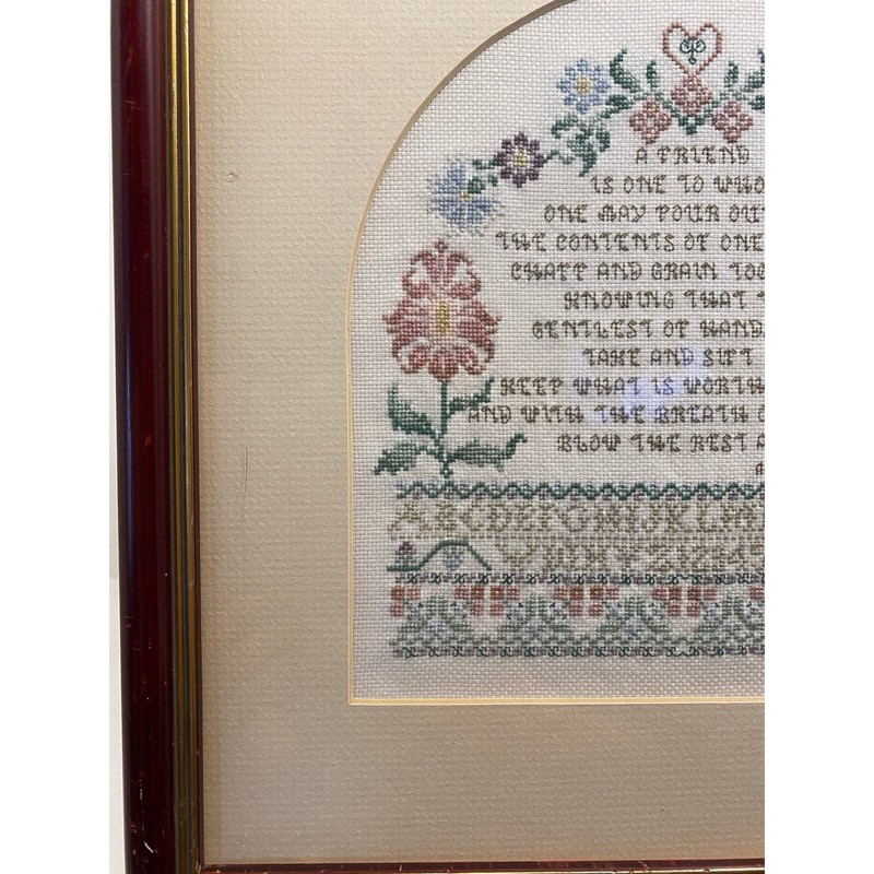 Hand-embroidered wall hanging /art /picture of Arabian proverb about friends. gallery