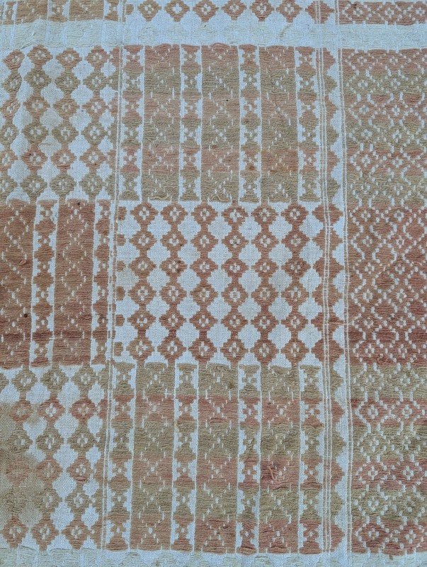 Antique Handwoven Central Asian Geometric Textile Fragment 164x114cm gallery