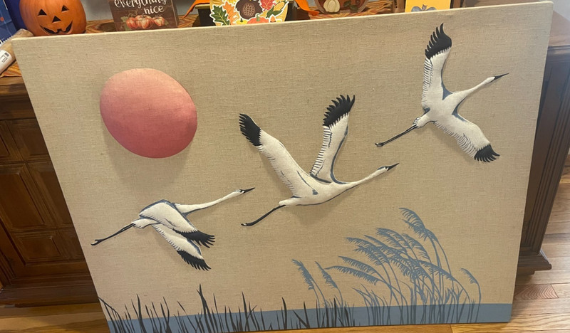 CRANES TRAPUNTO- Vintage Retro Mid Century Art Deco gallery