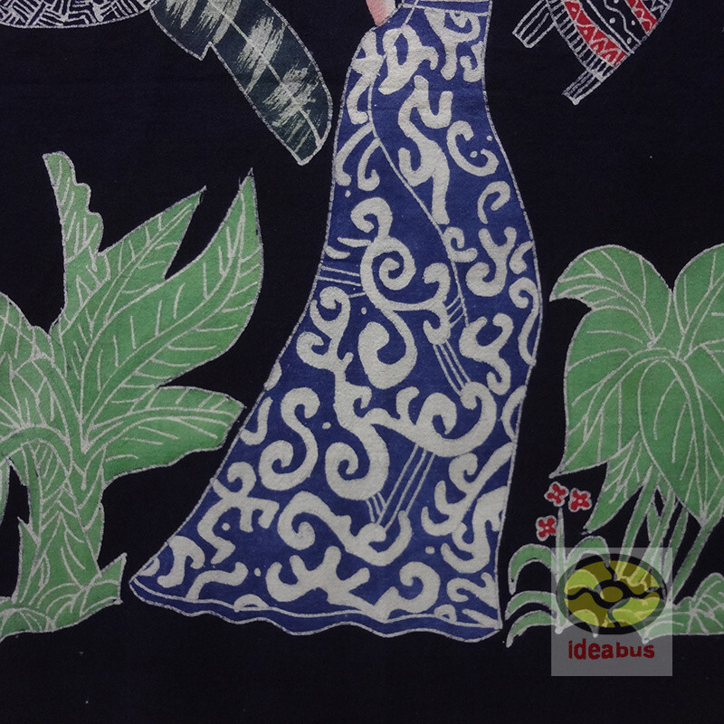 China Art Decor Wall Hanging Batik Tapestry- Dai Ethnic Girl Go To Flower Market gallery