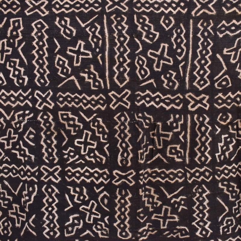 Bògòlanfini Black Mudcloth Textile Mali 47.5x 31.5 inch