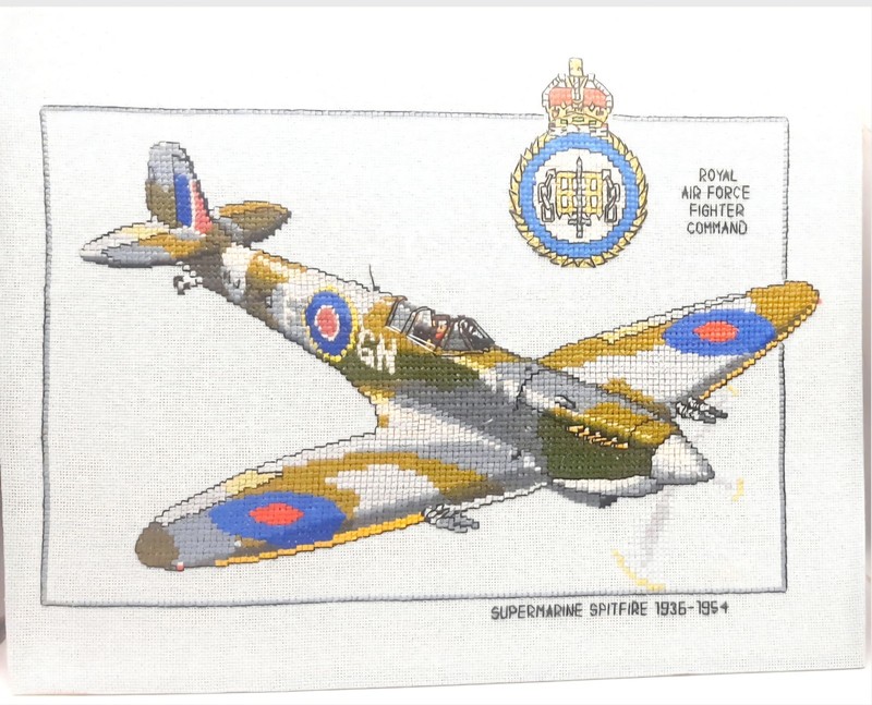 Vintage Spitfire Cross Stitch: Royal Air Force Embroidery