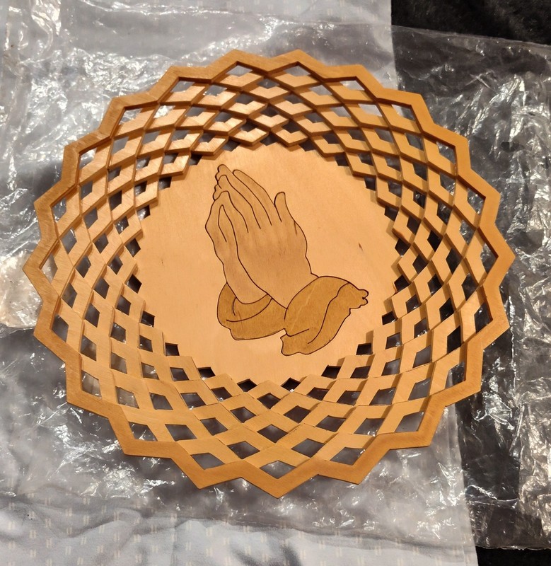 Handmade German relief carving "Praying Hands" from Black Forest Germany