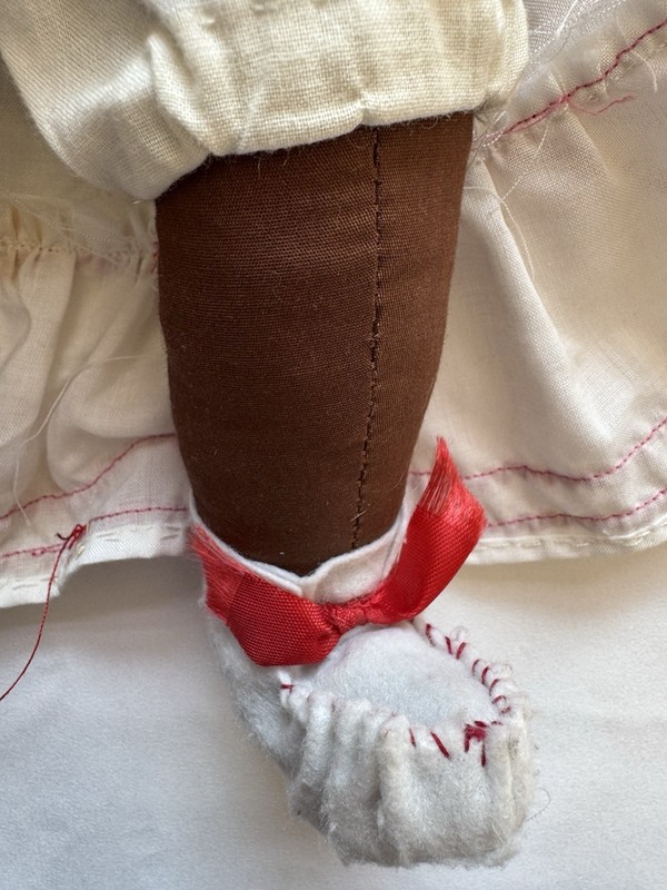 Black African American Folk Art Rag Doll Vintage Handmade Rare, Approx 17" Long gallery