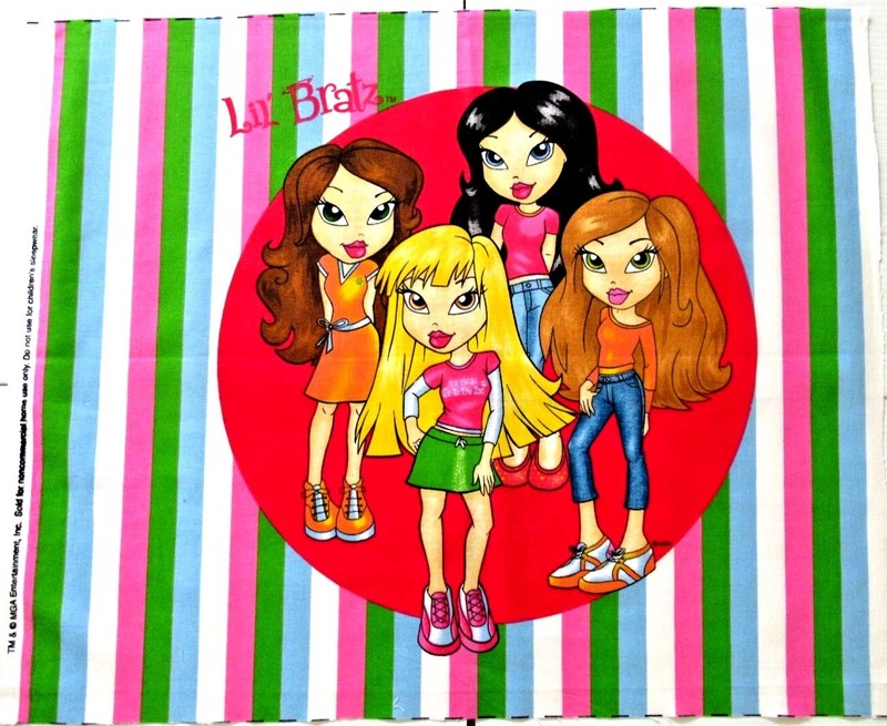 "LIL' BRATZ / FABRIC PRINT" ~ (17" X 21") ~ ** WALL ART / QUILTING ** #49 gallery