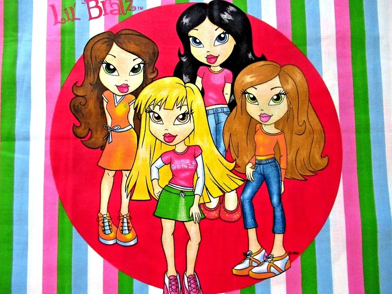 "LIL' BRATZ / FABRIC PRINT" ~ (17" X 21") ~ ** WALL ART / QUILTING ** #49 gallery