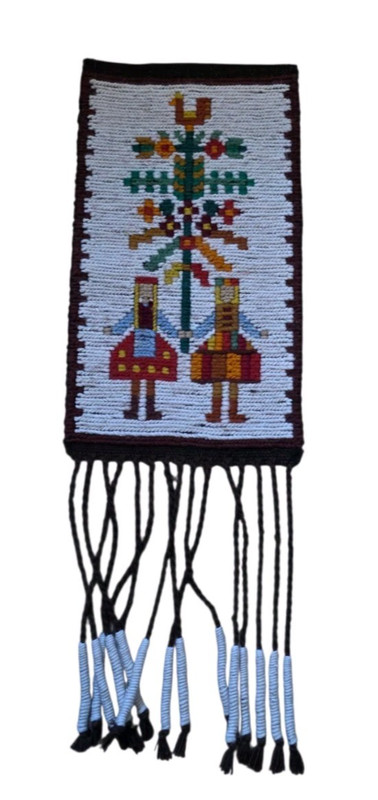 Vintage Scandinavian Swedish Folk Art Wall Hanging Wool Hand Woven Tapestry
