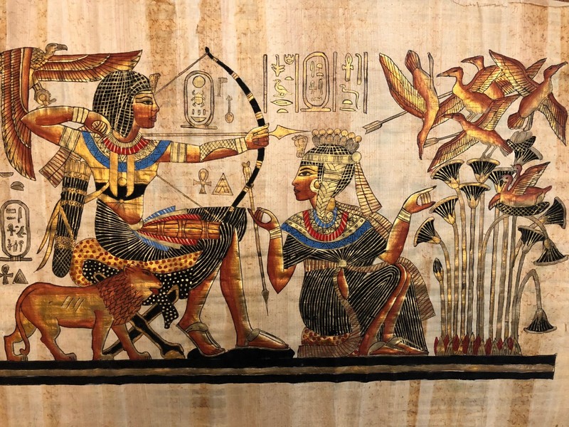 Egyptian Papyrus Artwork Collection 22×16 Inches