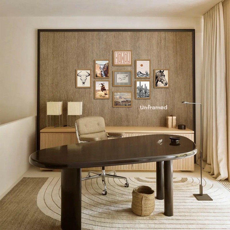 Western Desert Cowboy Posters Wall Art Set of 9, Boho Western Ranch Canvas Wa... gallery