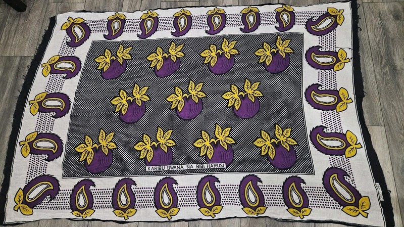 African Scarf “Welcome To The Bride And Groom" Swahili