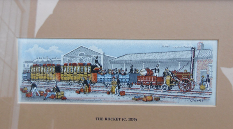 Vintage 1970s Cash’s Woven Silk Picture Stevenson’s 'Rocket' 1830 Framed & Boxed gallery