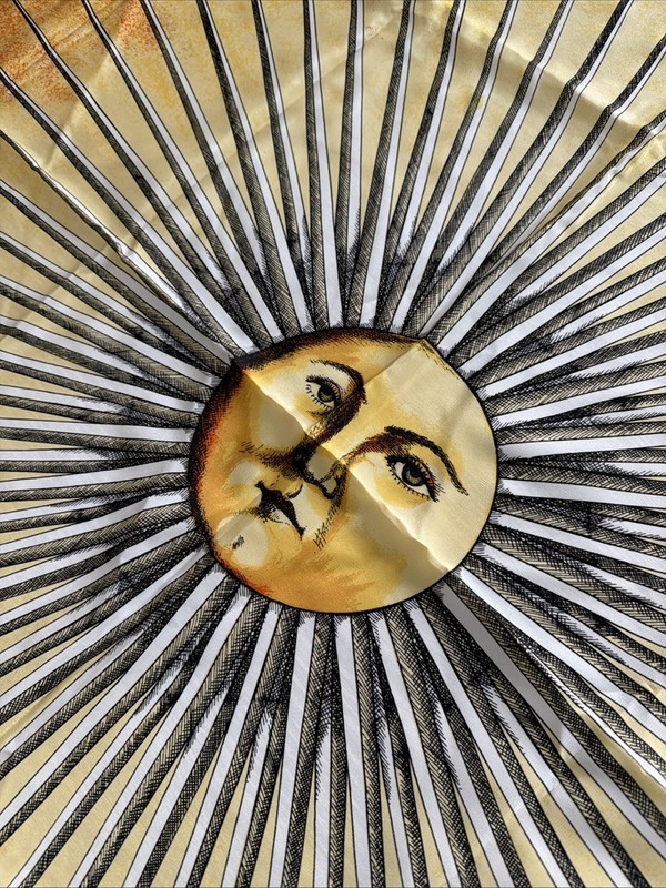 House of “Fornasetti” “Sole” Vintage Silk Scarf 53” X 53” Inches gallery