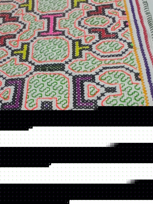 Shipibo Native Hand Embroidery Kene Design, icaro 19.50" X 13.50" gallery