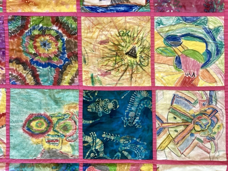 Handmade Quilt Original Textile Art Collage Abstract Expressionism 79”X51” gallery
