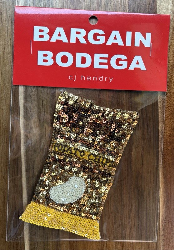 SEALED BRAND NEW Cj Hendry Bargain Bodega LMTD Edition Sequin Patch KETTLE CHIPS