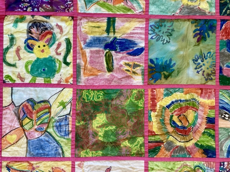 Handmade Quilt Original Textile Art Collage Abstract Expressionism 79”X51” gallery