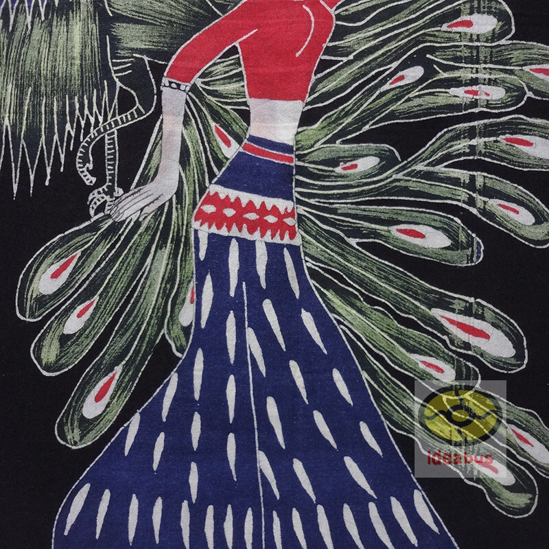 China Art Decor Home Wall Hanging Batik Tapestry- Thai Ethnic Girl Peacock Dance gallery