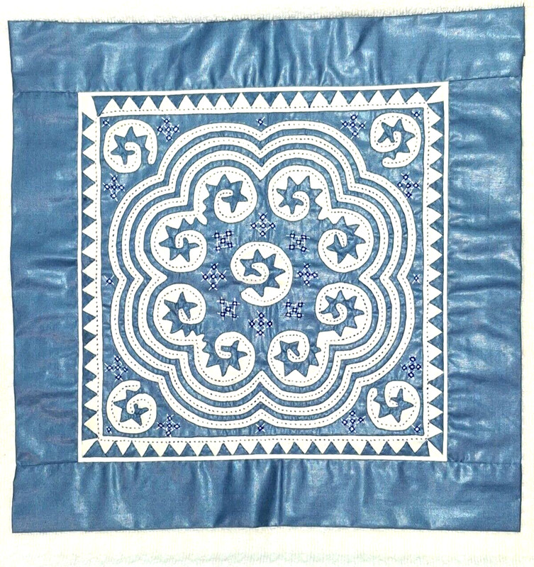 VTG Handmade Hmong Chinese Folk Art Tapestry Square Hand Stitch Reverse Applique