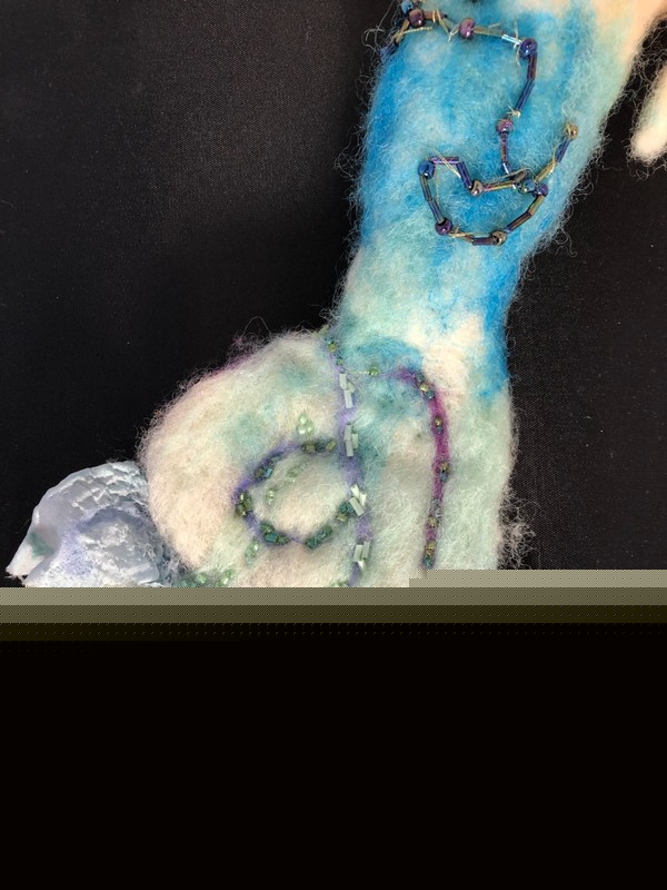 Mermaid & Blue Mer-Cat Hand Felt Waldorf Spirit Doll Storyteller Ocean Art Siren gallery