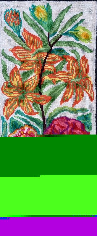 VINTAGE EUROPEAN HAND MADE EMBROIDERY FLOWERS (UKRAINIAN HANGER)